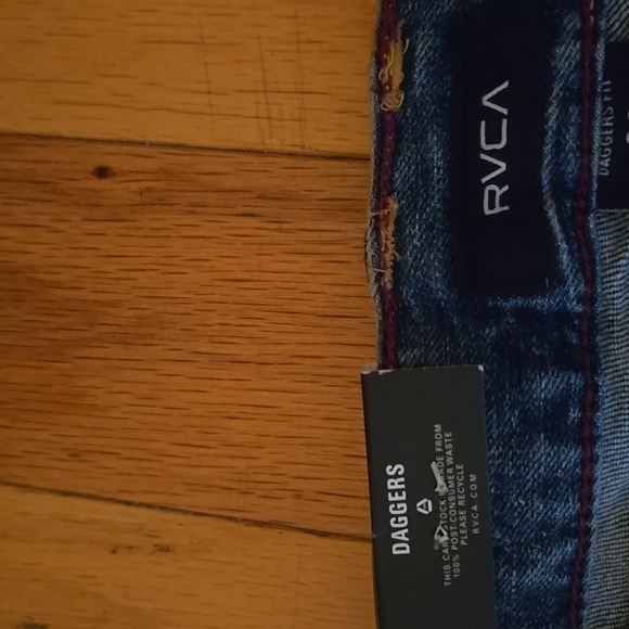 NWT Men's RVCA Deep Blue Daggers Denim Slim Stretch Fit Comes in Various Sizes - Picture 2 of 6